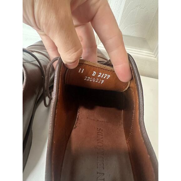Allen Edmonds Park Avenue Cap Toe Oxfords Sz 11D Brown Leather Dress Shoes - Picture 4 of 9